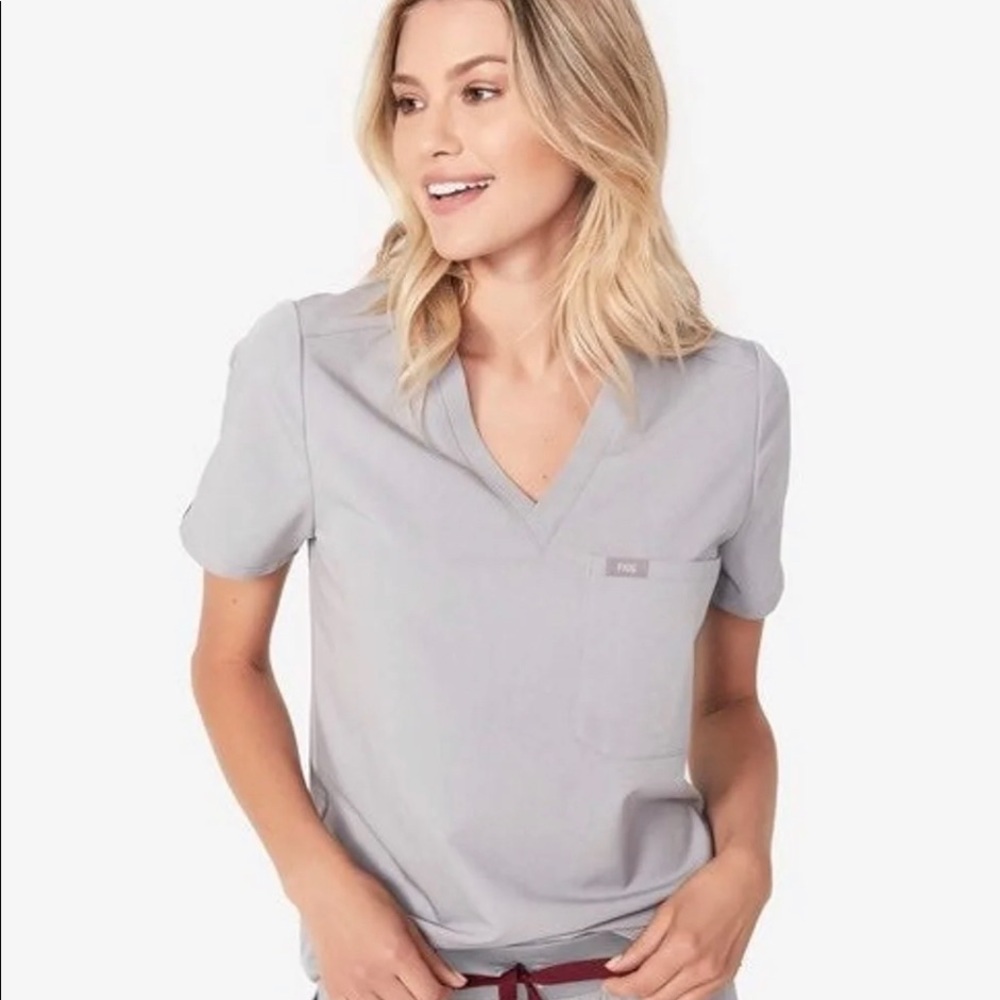 Cement Small Figs Scrub Top